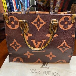 Brown Monogram Tote Bag